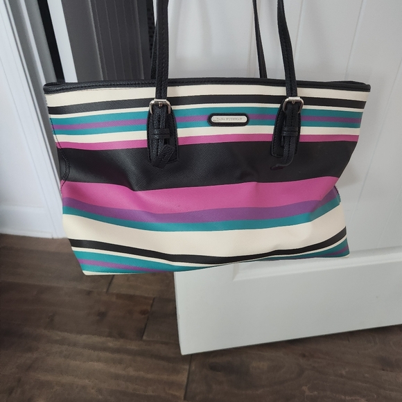 Colorful Striped Dana Buckman Tote Bag - Picture 1 of 8